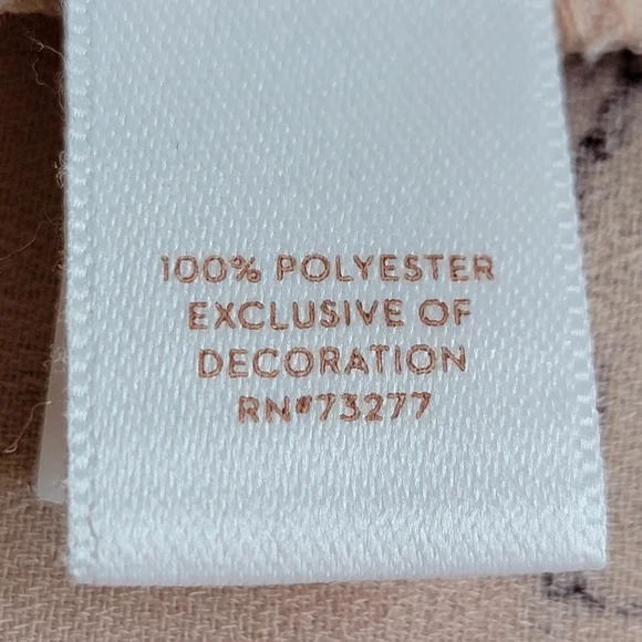 🌟 LC LAUREN CONRAD Light Peach Blouse Floral Peasant Balloon Sleeve Wm's Sz M - Picture 7 of 7